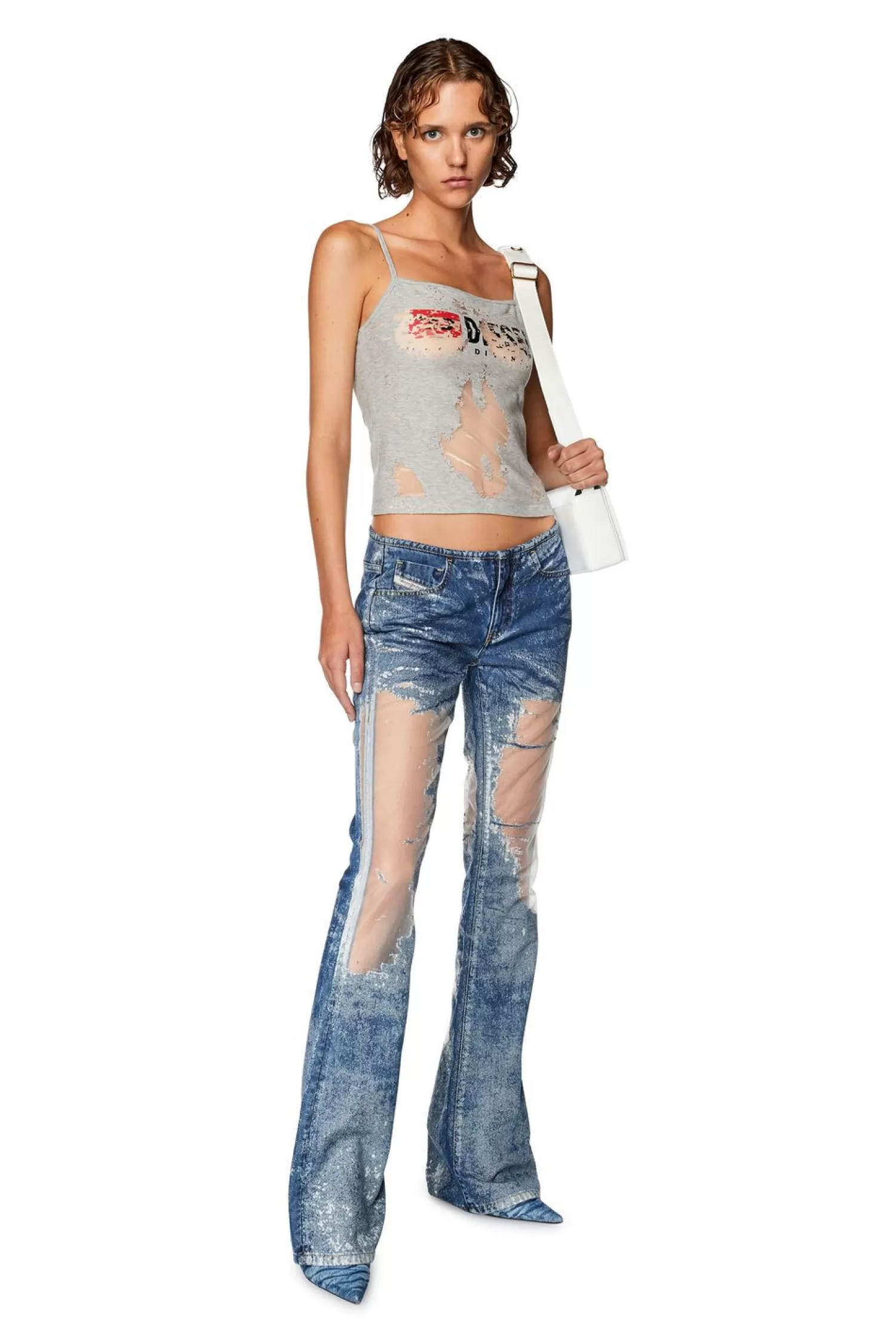 Women Diesel Bootcut And Flare Jeans D-Shark 068Jh