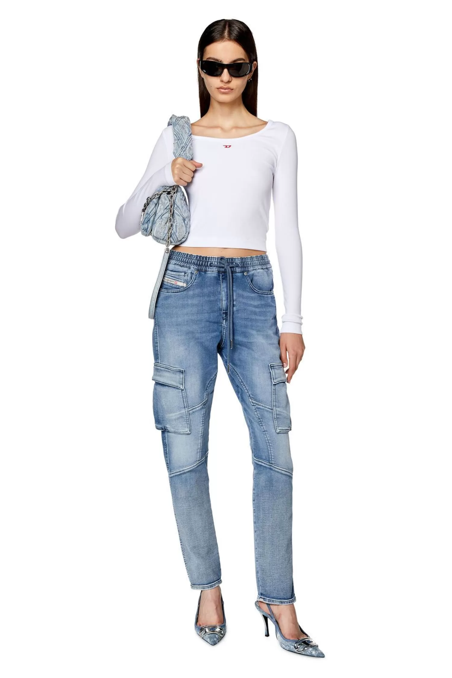 Women Diesel Slim 2051 D-Ursy Track Denim 068Fl