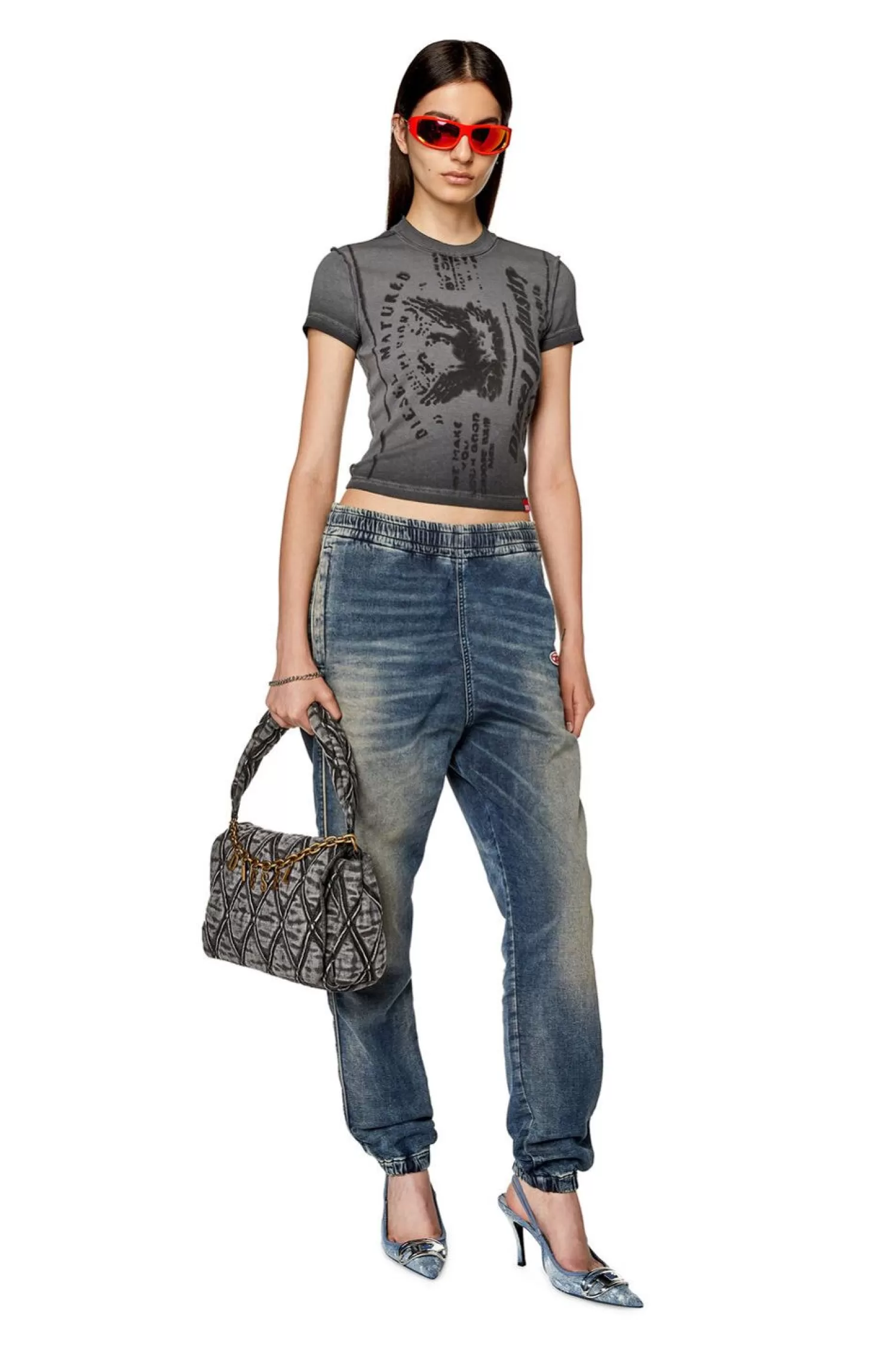 Women Diesel Tapered D-Lab Track Denim 068Fn